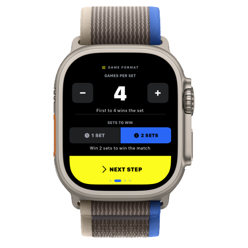 Padel Point 自定义比赛，经典计分，获胜盘数选择器，Apple Watch