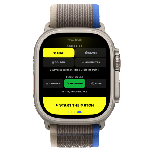 Padel Point 自定义比赛，经典计分，平分规则，Apple Watch