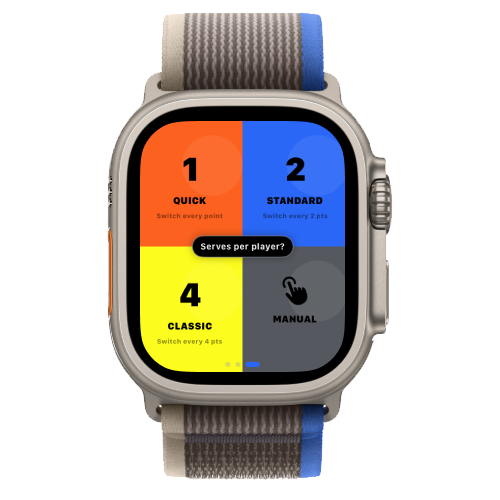 Padel Point 自定义比赛，简易计分，每位球员发球数，Apple Watch
