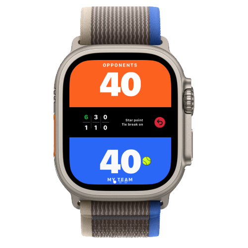 Padel Point，你的队伍右侧发球手，Apple Watch