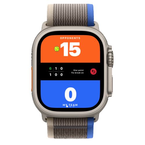 Padel Point，对手左侧发球手，Apple Watch