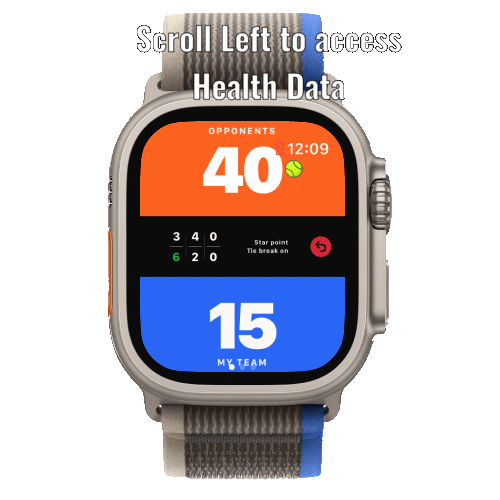 Padel Point 轻松滑动导航，Apple Watch