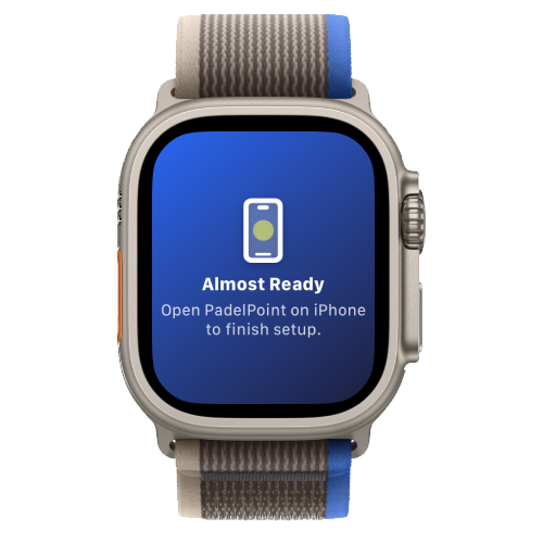 Padel Point “需要设置”页面，引导，Apple Watch