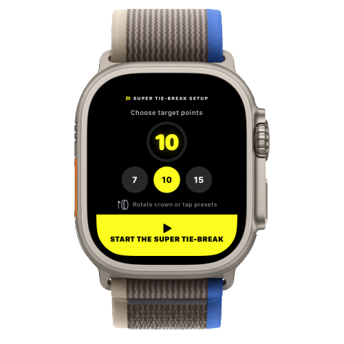 Padel Point 超级抢七设置，Apple Watch
