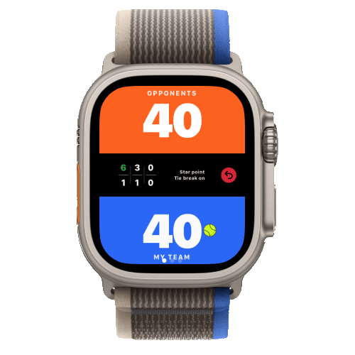 Padel Point 撤销按钮，Apple Watch