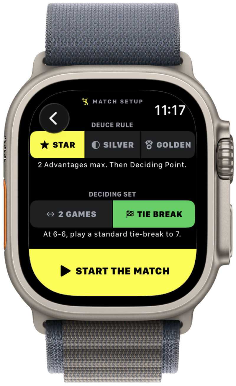 Live padel score on Apple Watch and Huawei Watch