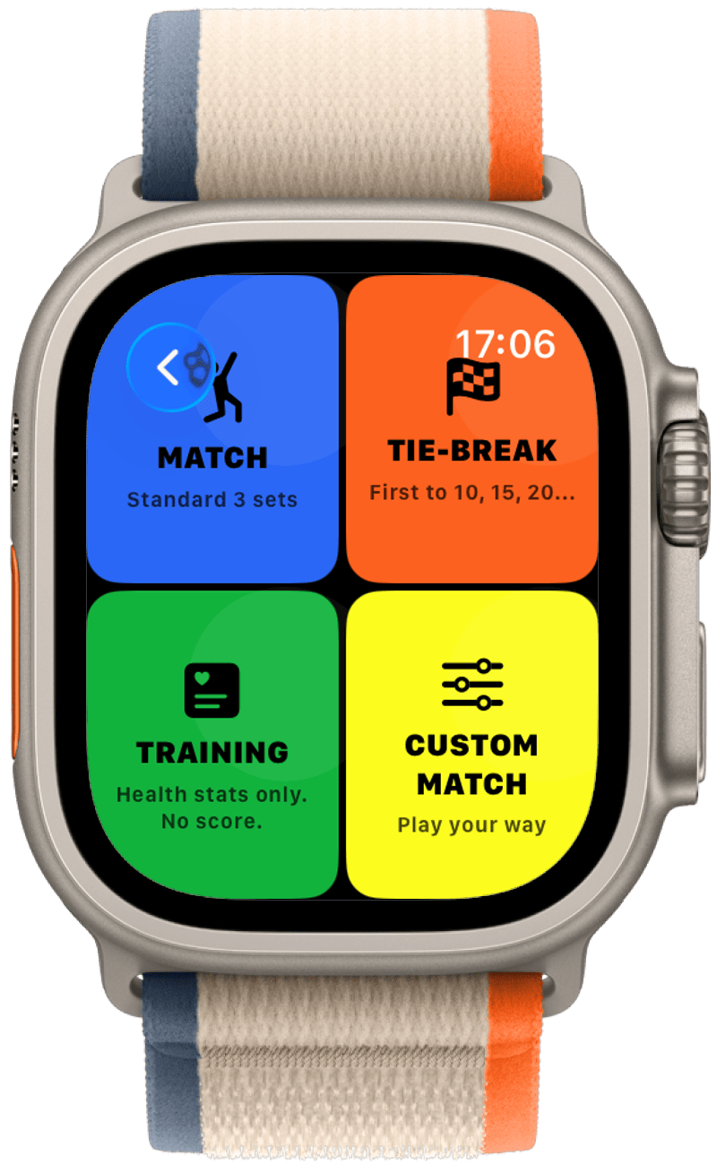 Padel Point on Apple Watch — choose your kind of games